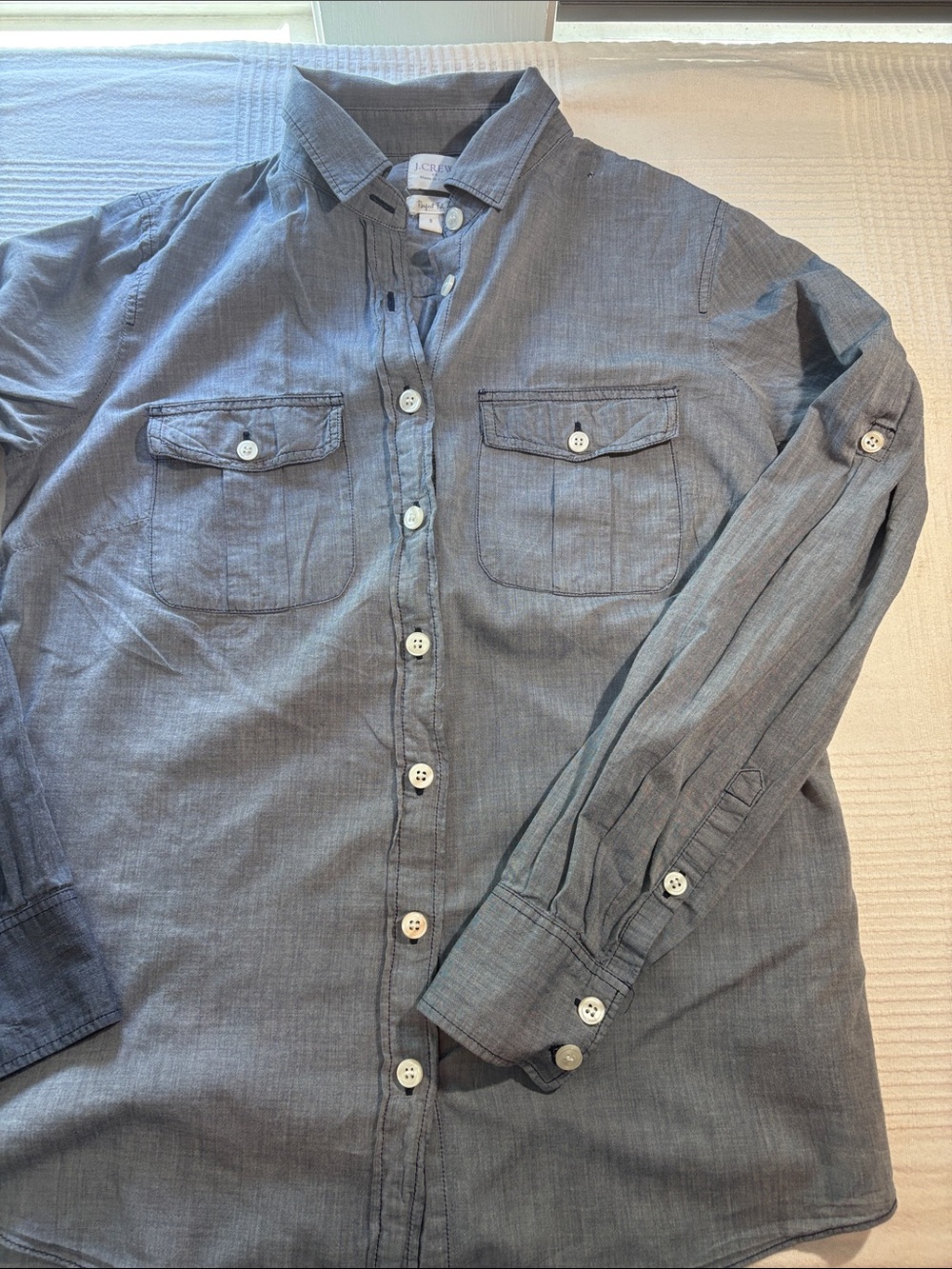 J. Crew Long-Sleeve Button-Up Shirt Denim Blue
